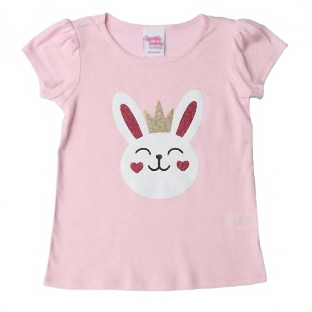 NEW SPARKLE SISTERS kid's queen bunny tee shirt in pink